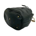 Gucci Vintage Bamboo Logo Leather 2-Way Shoulder Bag Drawstring Black — view 8