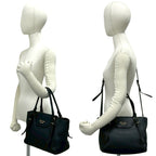 Prada Logo Leather 2-Way Shoulder Bag Mini Tote Black — view 2