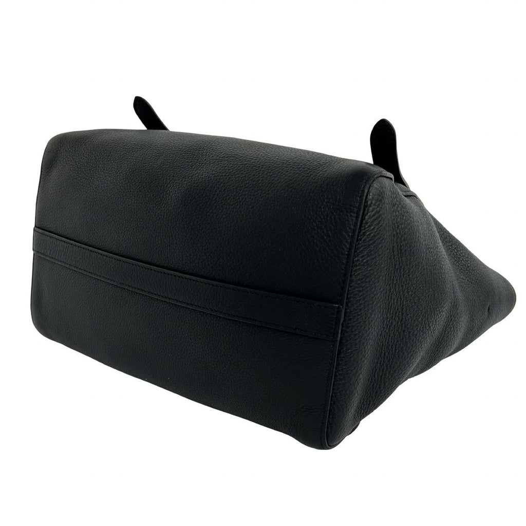 Prada Logo Leather 2-Way Shoulder Bag Mini Tote Black — view 8