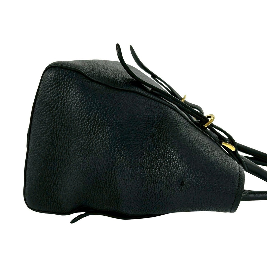 Prada Logo Leather 2-Way Shoulder Bag Mini Tote Black — view 6