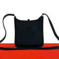 Hermes Evelyne TPM Logo Taurillon Clemence Mini Shoulder Bag Pochette Blue