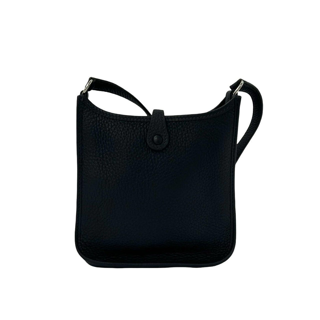 Hermes Evelyne TPM Logo Taurillon Clemence Mini Shoulder Bag Pochette Blue — view 3