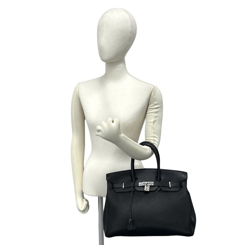 Hermes with Key Birkin 35 Togo Leather Tote Black — view 2