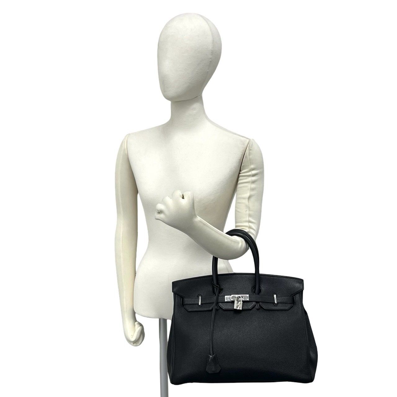 Hermes with Key Birkin 35 Togo Leather Tote Black — view 2
