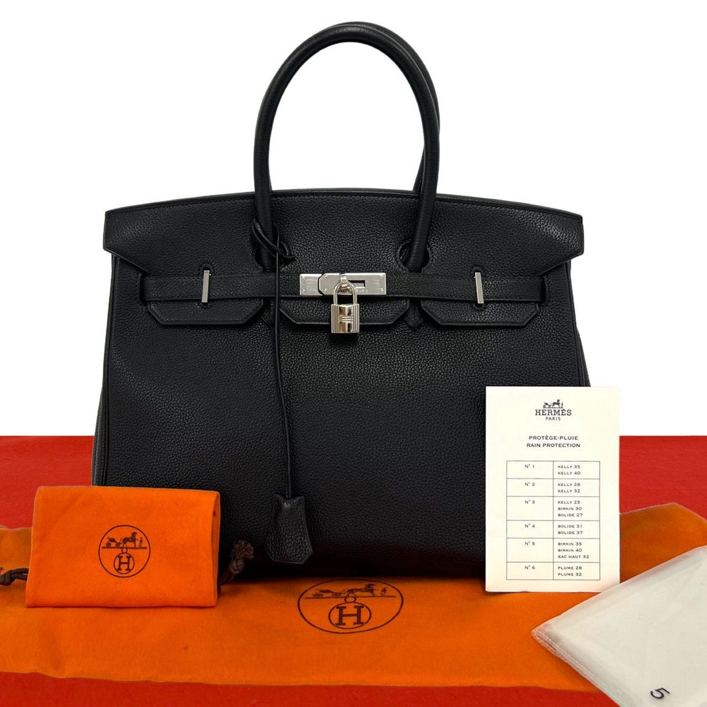 Hermes with Key Birkin 35 Togo Leather Tote Black