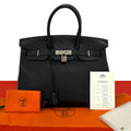 Hermes with Key Birkin 35 Togo Leather Tote Black