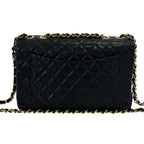 Chanel With Vintage Big Quilted CC Logo Lambskin Shoulder Bag Black — view 3