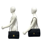 Chanel With Vintage Big Quilted CC Logo Lambskin Shoulder Bag Black — view 2