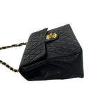 Chanel With Vintage Big Quilted CC Logo Lambskin Shoulder Bag Black — view 5