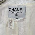 Chanel Vintage White Gold Button Tailored Jacket 44 — view 4