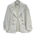 Chanel Vintage White Gold Button Tailored Jacket 44