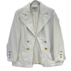 Chanel Vintage White Gold Button Tailored Jacket 44