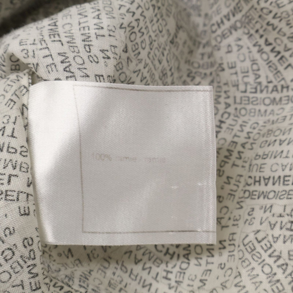 Chanel Logo Print Ramie Short Sleeve Blouse 40 — view 5