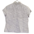 Chanel Logo Print Ramie Short Sleeve Blouse 40 — view 2
