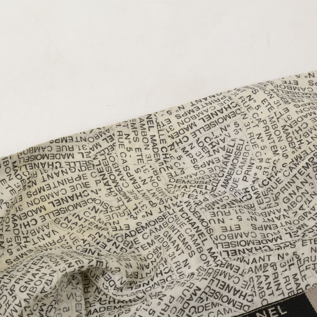 Chanel Logo Print Ramie Short Sleeve Blouse 40 — view 6