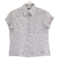 Chanel Logo Print Ramie Short Sleeve Blouse 40