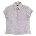 Chanel Logo Print Ramie Short Sleeve Blouse 40