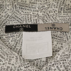 Chanel Logo Print Ramie Short Sleeve Blouse 40 — view 4