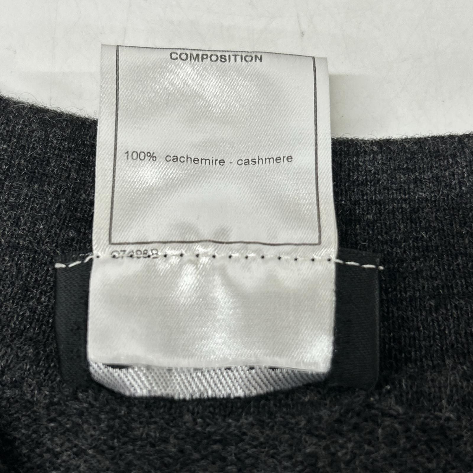 Chanel Collared Knit Top Cashmere Shell Button Gray 38 Sweater — view 5