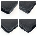 Chanel CC Logo Kiss Lock Black Gold Leather Wallet — view 3
