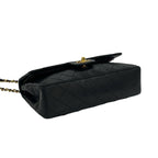 Chanel Vintage Quilted CC Logo Full Flap Lambskin Shoulder Bag Black — view 7