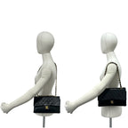 Chanel Vintage Quilted CC Logo Full Flap Lambskin Shoulder Bag Black — view 2
