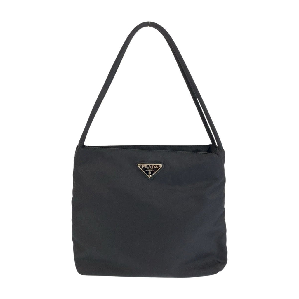 Prada Tessuto Black Silver Nylon Tote Shoulder