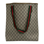 Gucci GG Plus Brown Supreme Canvas Leather Tote — view 2