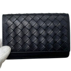 Bottega Veneta Card Case Business Holder Intrecht Leather Black — view 9