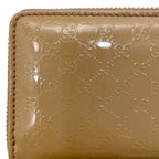 Gucci Coin Case Pouch Micro Guccissima Patent Leather Beige GG Zipper — view 7