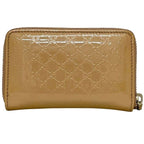 Gucci Coin Case Pouch Micro Guccissima Patent Leather Beige GG Zipper — view 2