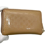 Gucci Coin Case Pouch Micro Guccissima Patent Leather Beige GG Zipper — view 9