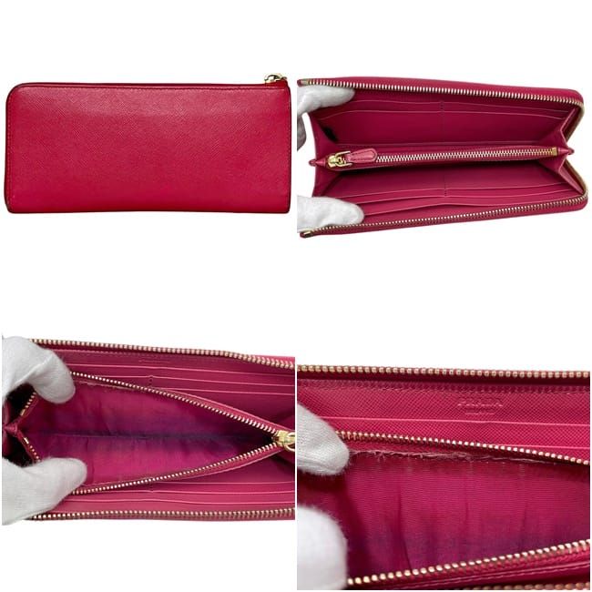 Prada L Zipper Wallet 1 Leather Peonia Pink — view 2