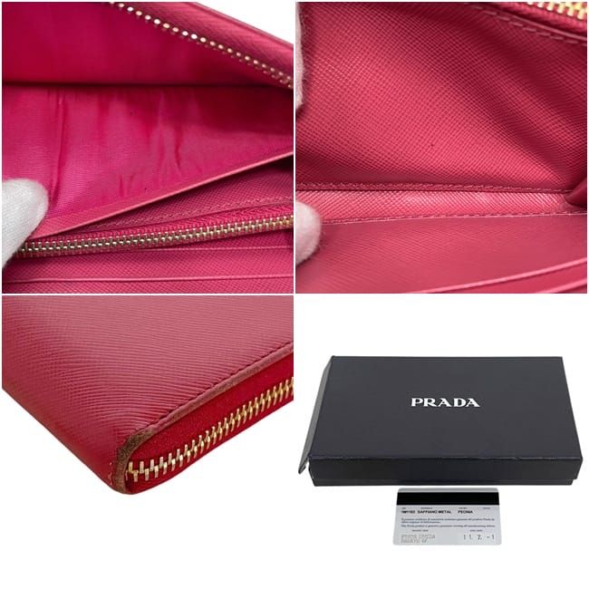 Prada L Zipper Wallet 1 Leather Peonia Pink — view 5