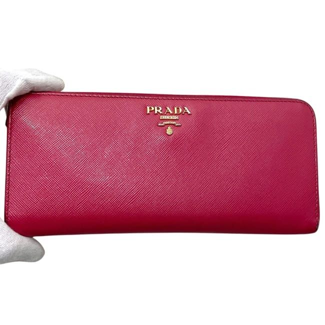 Prada L Zipper Wallet 1 Leather Peonia Pink — view 9