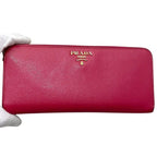 Prada L Zipper Wallet 1 Leather Peonia Pink — view 9