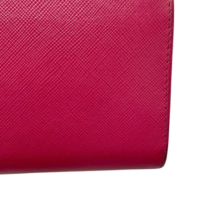 Prada L Zipper Wallet 1 Leather Peonia Pink — view 7