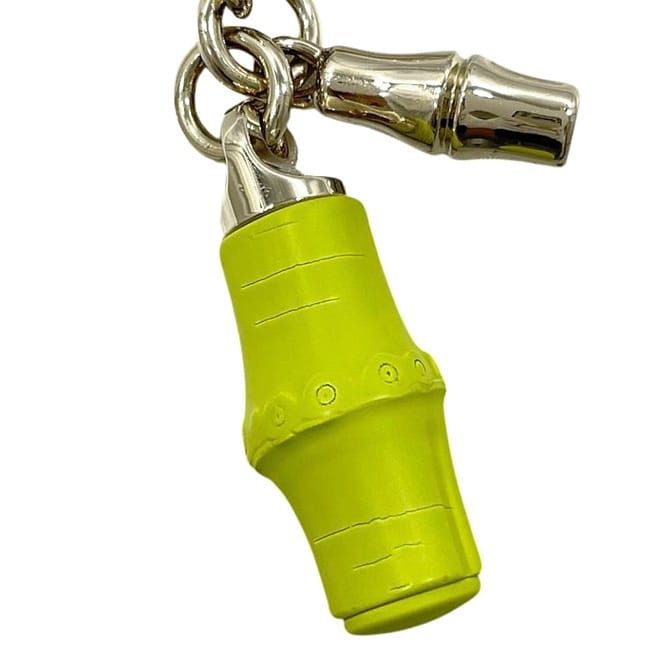 Gucci Charm Bamboo Metal Light Green Gold Yellow Keychain — view 4