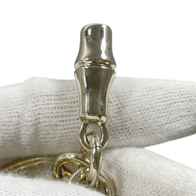 Gucci Charm Bamboo Metal Light Green Gold Yellow Keychain — view 9