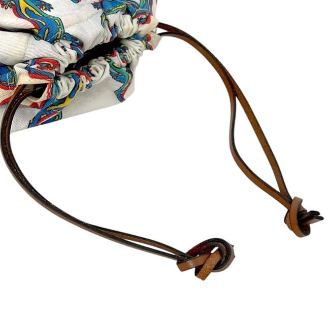 Loewe Pouch Drawstring Paulaz Ibiza Canvas Leather White — view 5