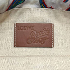 Loewe Pouch Drawstring Paulaz Ibiza Canvas Leather White — view 4