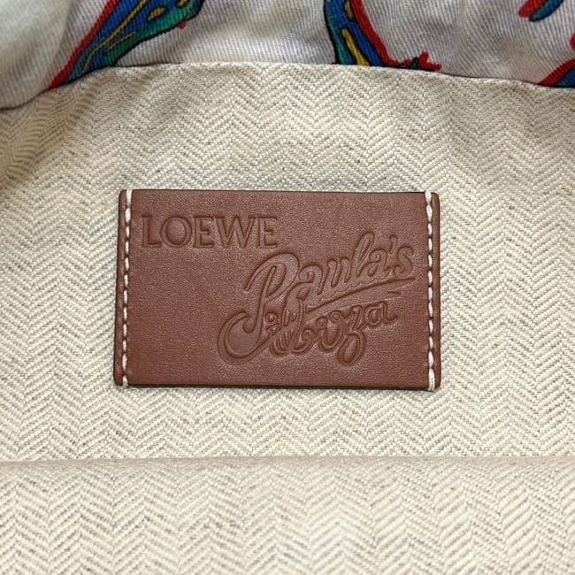 Loewe Pouch Drawstring Paulaz Ibiza Canvas Leather White — view 4