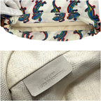 Loewe Pouch Drawstring Paulaz Ibiza Canvas Leather White — view 3