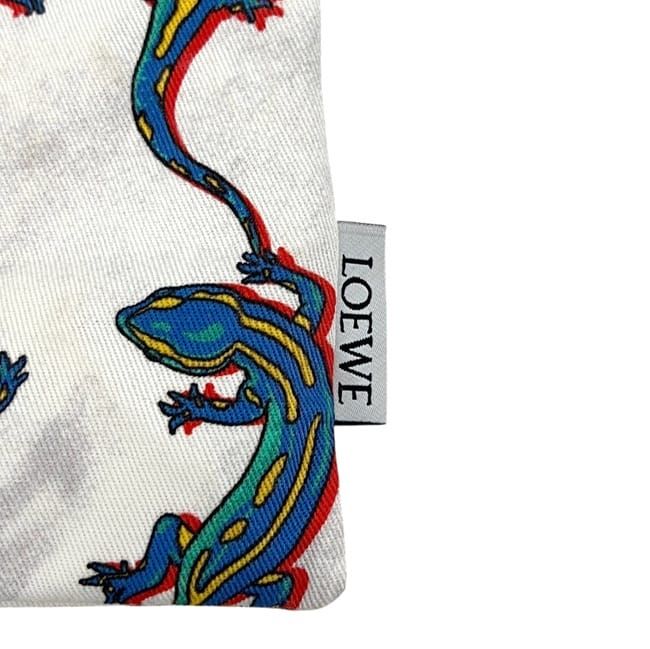 Loewe Pouch Drawstring Paulaz Ibiza Canvas Leather White — view 8