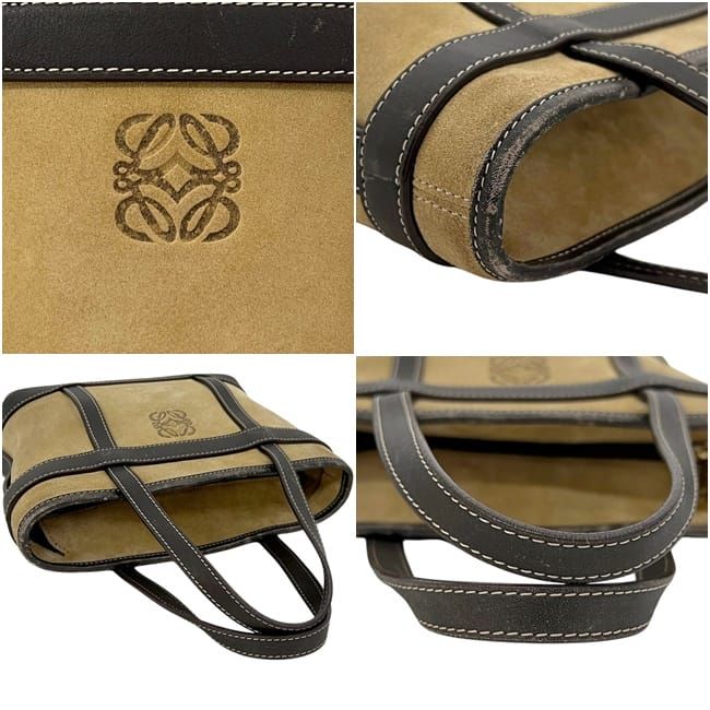 Loewe Mini Bag Anagram 29 Suede Leather Beige Brown — view 5