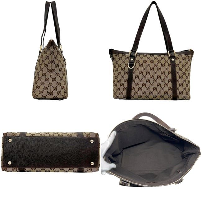 Gucci Tote GG Canvas Leather Beige Brown — view 2