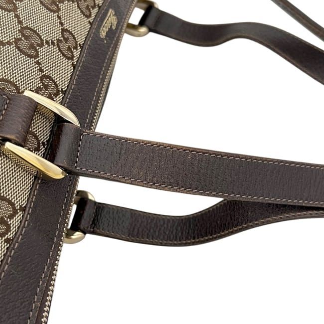 Gucci Tote GG Canvas Leather Beige Brown — view 9