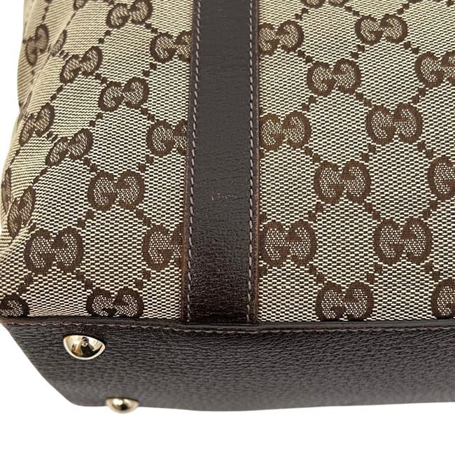 Gucci Tote GG Canvas Leather Beige Brown — view 5