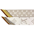 Louis Vuitton Ribbon Scarf Bandeau BB Ultimate Monogram Silk White Chain Pattern — view 6