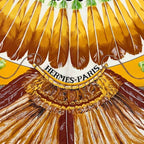 Hermes Scarf Carre 90 Brazil Silk 100% Yellow Vintage — view 3